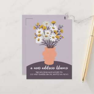 Cartão Postal Novo Buquê de Anúncio de Movimentação de Blooms de