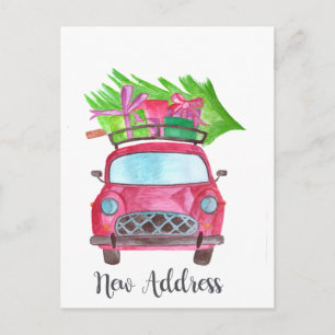 Cartão Postal Novo endereço Classic Christmas Car