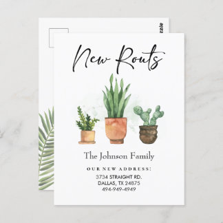 Cartão Postal Novo Endereço de Raízes Novo que Mudamos para Casa