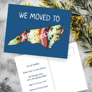 Cartão Postal NOVO ENDEREÇO DOMÉSTICO Mapa do Estado da Carolina