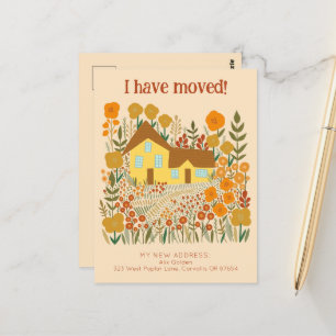 Cartão Postal Novo Endereço Doméstico Que Movimentei Flores De F