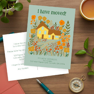 Cartão Postal Novo Endereço Doméstico Que Movimentei Flores De F