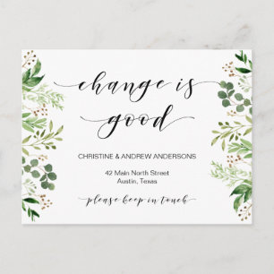 Cartão Postal Novo Endereço Doméstico, Verde, Anúncio em Movi