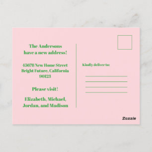 Cartão Postal Novo Endereço Floral do Primavera Retro