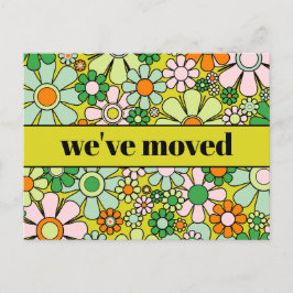Cartão Postal Novo Endereço Floral do Primavera Retroativo / Mov