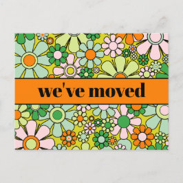 Cartão Postal Novo Endereço Floral do Primavera Retroativo / Mov