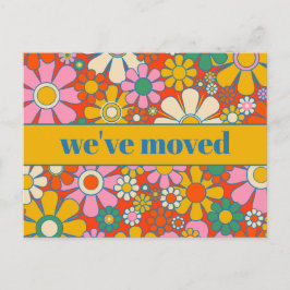 Cartão Postal Novo Endereço Floral do Primavera Retroativo / Mov