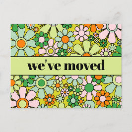 Cartão Postal Novo Endereço Floral do Primavera Retroativo / Mov