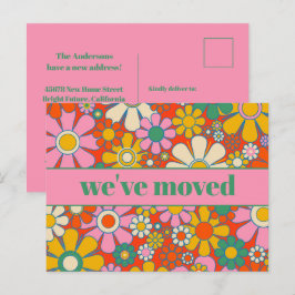 Cartão Postal Novo Endereço Floral do Primavera Retroativo / Mov