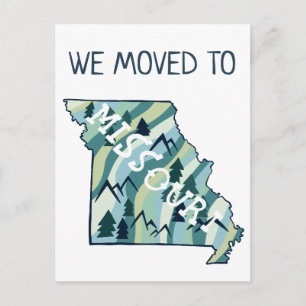 Cartão Postal NOVO ENDEREÇO Mudando Mapa Ilustrado do Estado de 