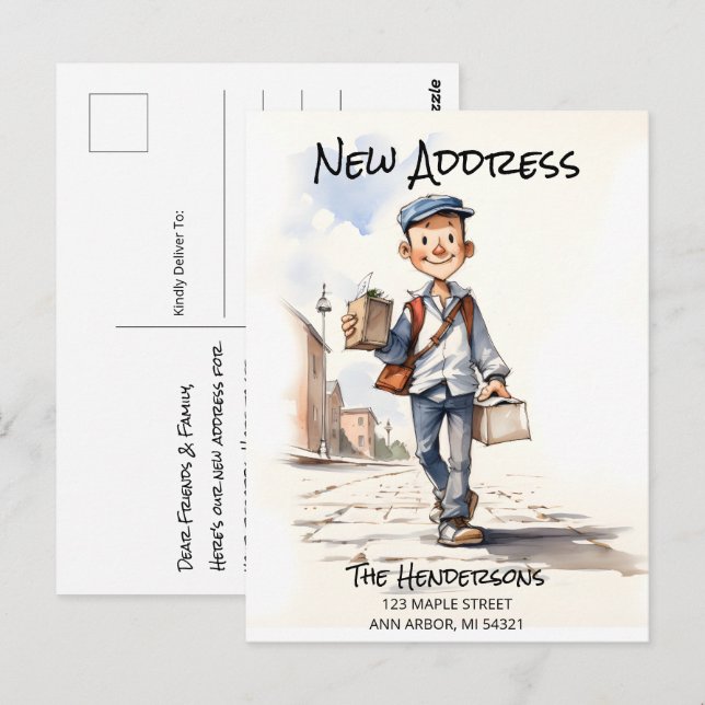 Cartão Postal Novo Endereço Novo Anúncio de Movimentação do Iníc (Frente/Verso)