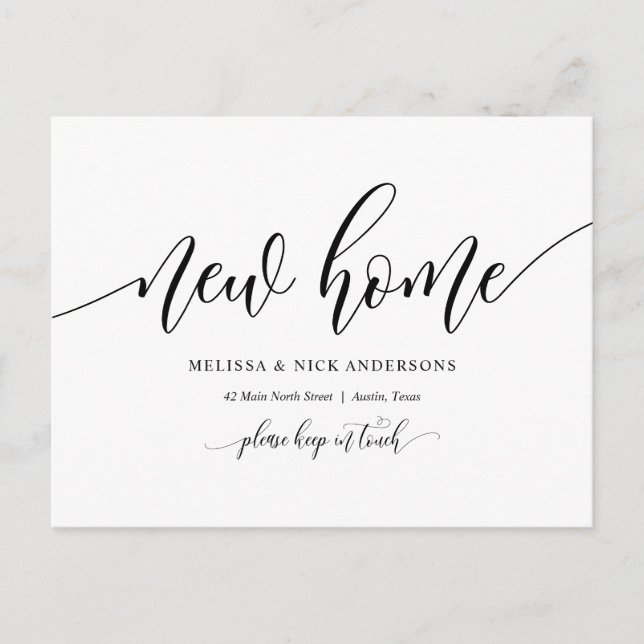 Cartão Postal Novo endereço residencial, Cartão-postal de lançam (Frente)