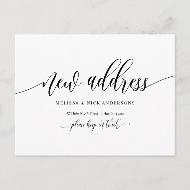 Cartão Postal Novo endereço residencial, lançamento móvel (Frente)