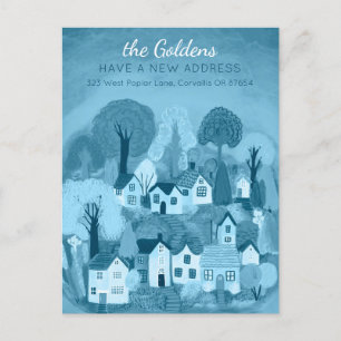 Cartão Postal Novo endereço residencial movendo a arte de vilare