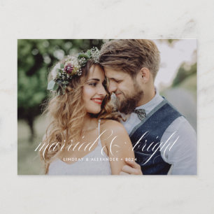 Cartão Postal Novo Feriado Casado e Bright Script