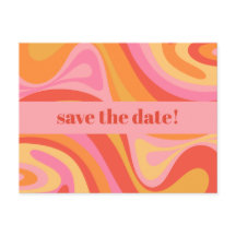 Novo Groove Retro Abstrato Rosa e Laranja