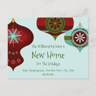 Cartão Postal Novo Lar para as Festas Natal Retro