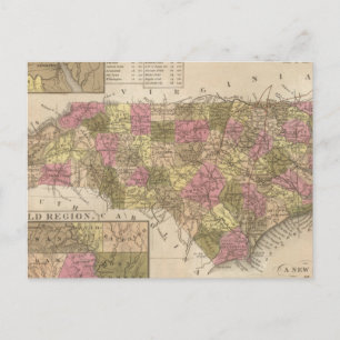 Cartão Postal Novo Mapa Da Carolina Do Norte