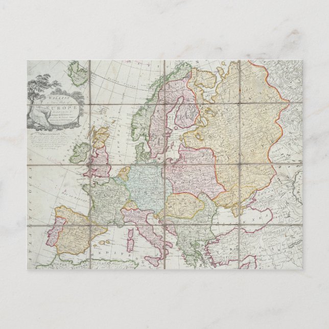 Cartão Postal Novo Mapa da Europa de Wallis (Frente)