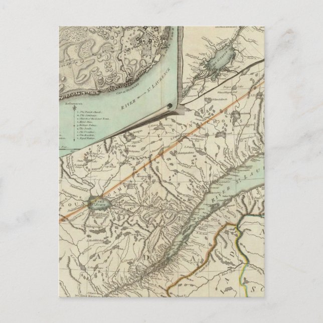 Cartão Postal Novo Mapa da Província do Quebec (Frente)