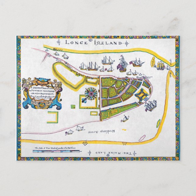 Cartão Postal Novo Mapa de Amsterdã, 1661 (Frente)