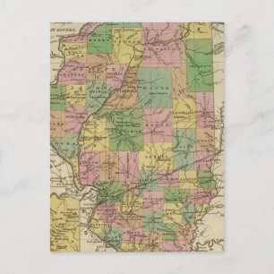 Cartão Postal Novo Mapa De Illinois