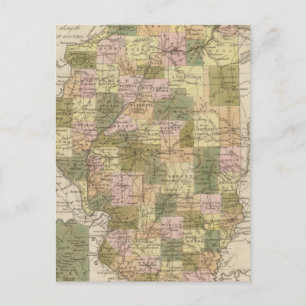 Cartão Postal Novo Mapa de Illinois 2