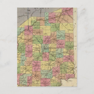 Cartão Postal Novo Mapa De Indiana