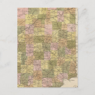 Cartão Postal Novo Mapa de Indiana