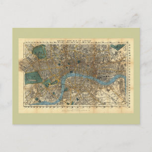 Cartão Postal Novo mapa de Londres 1860 de Smith