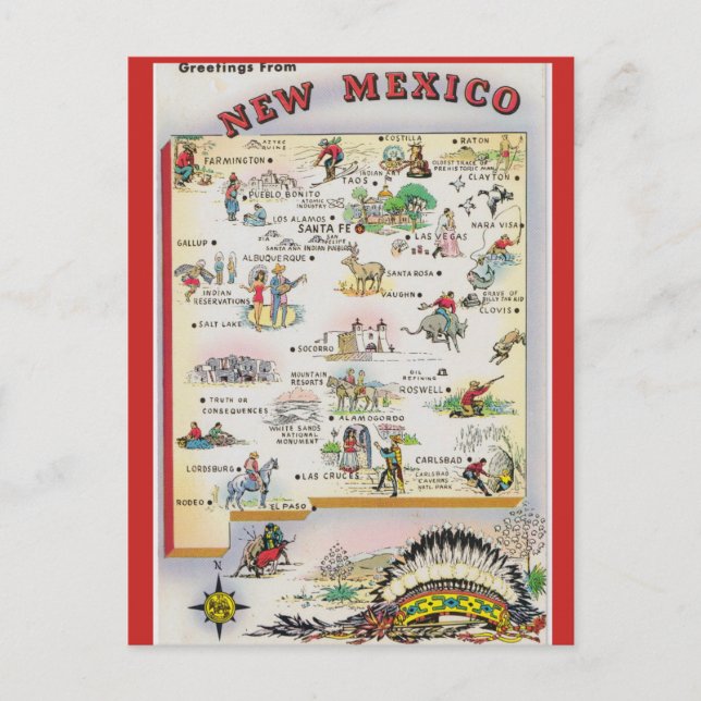 Cartão Postal Novo Mapa do Estado do México (Frente)