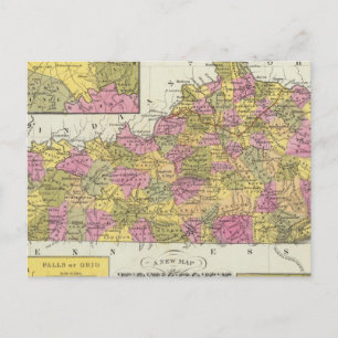 Cartão Postal Novo Mapa Do Kentucky