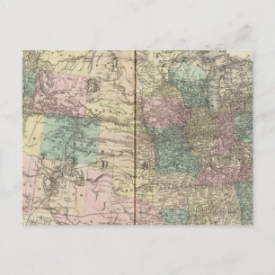 Cartão Postal Novo mapa ferroviário dos Estados Unidos