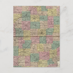 Cartão Postal Novo mapa setorial e municipal de Indiana