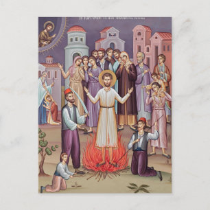Cartão Postal Novo Mártir St. Nicholas de Metsovo Ícone Ortodoxo