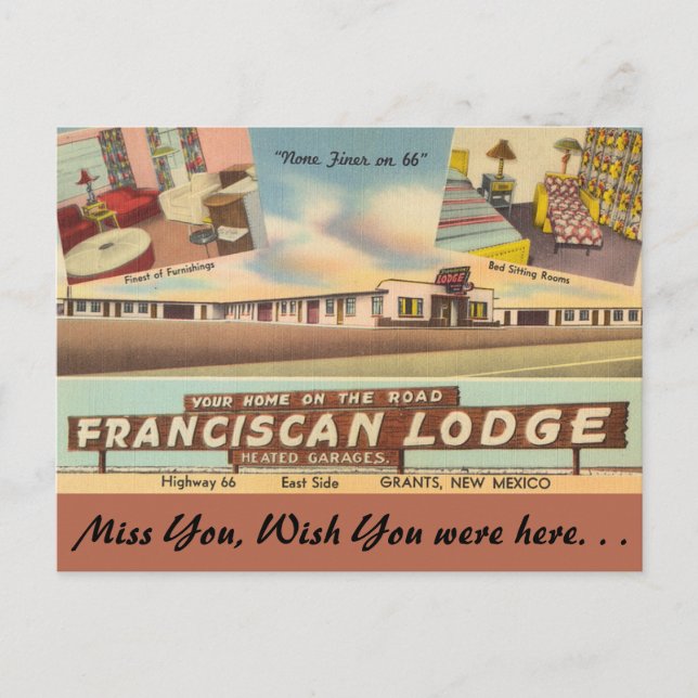 Cartão Postal Novo México, Franciscan Lodge, Grants (Frente)