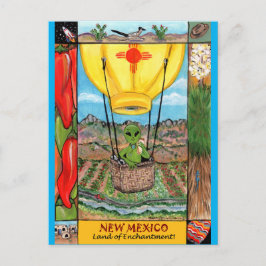 Cartão Postal Novo México Roswell Alienígena Funny Hot Air Balon