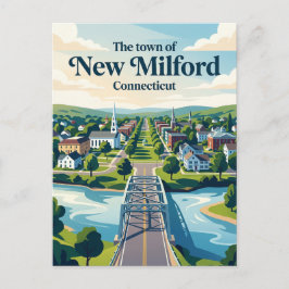 Cartão Postal Novo Milford Connecticut
