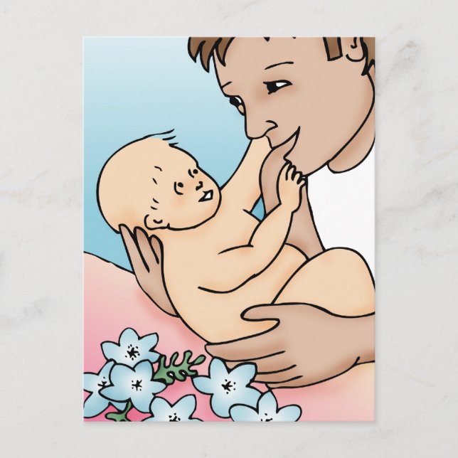 Cartão Postal Novo Pai e Bebê (Frente)