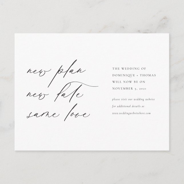 Cartão Postal Novo Plano Nova Data Mesmo Amor (Frente)