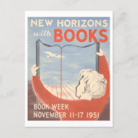 "Novos horizontes com livros" Poster da Biblioteca