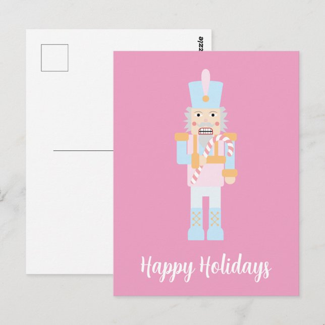 Cartão Postal Noz-cracker com uma Caneta Doce com Saudação (Frente/Verso)