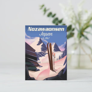 Cartão Postal Nozawaonsen Japão para esquiar