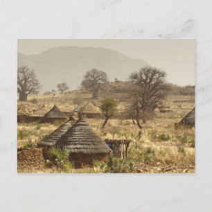 Cartão Postal Nuba Mountain, aldeia de Nugera