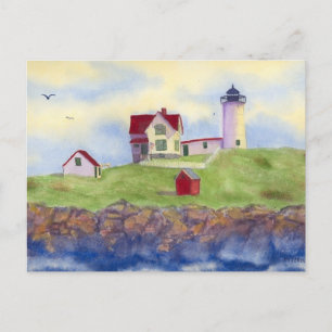 Cartão Postal Nubble Light House York Maine