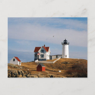 Cartão Postal Nubble Light Lighthouse York Maine