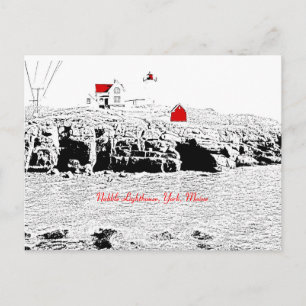 Cartão Postal Nubble Lighthouse, York, Maine - Cartão-postal