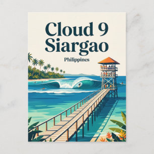 Cartão Postal Nube 9 Quebra de Surf Filipinas