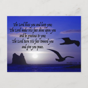 Cartão Postal num 6:24-26 no blues do pássaro duplo