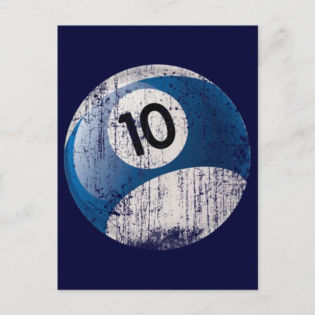 CARTÃO POSTAL NÚMERO 10 BILLIARDS BALL - ESTILO ERODIDO (Frente)